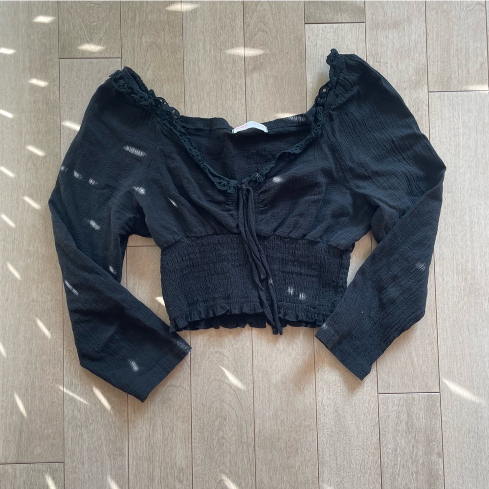 Boho black top